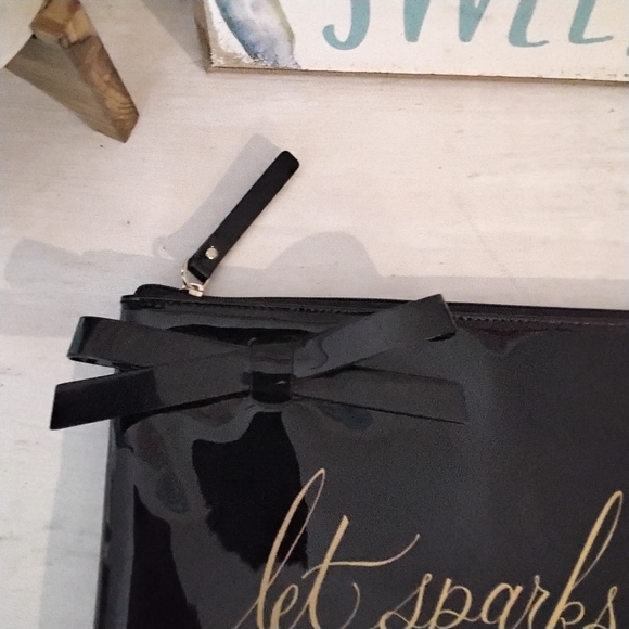 Kate Spade New York "Let Sparks Fly" Georgie Pouch/Clutch/Case - Patent Black - Picture 6 of 10